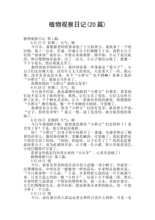 植物观察日记