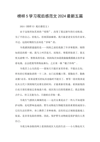 榜样5学习观后感范文2024最新五篇