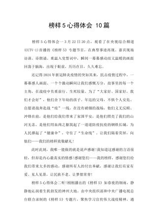 榜样5心得体会
