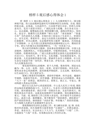 榜样5观后感心得体会1