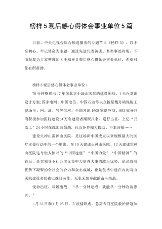 榜样5观后感心得体会事业单位5篇