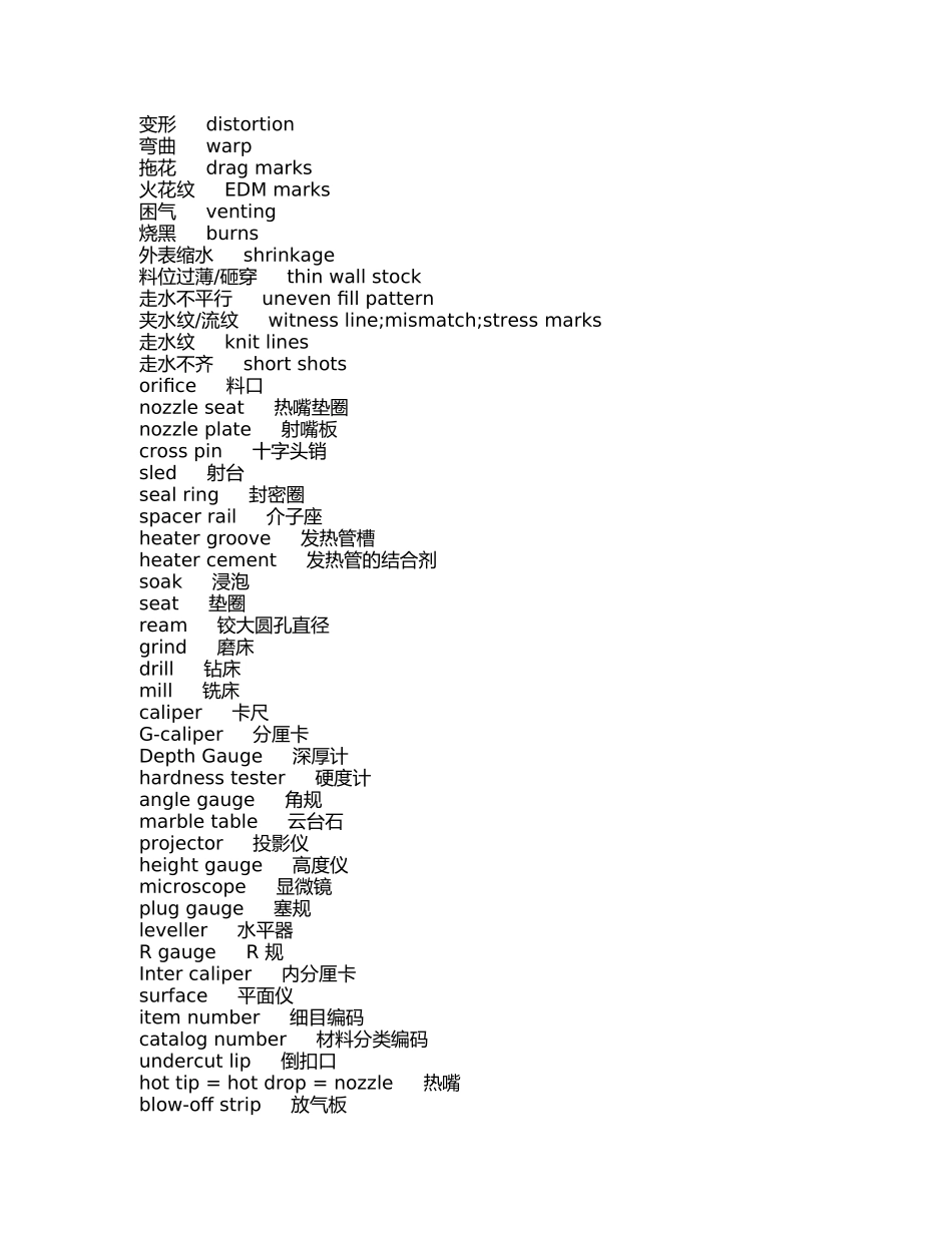 模具方面的中英文对照表_第2页