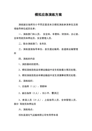 模拟应急演练方案