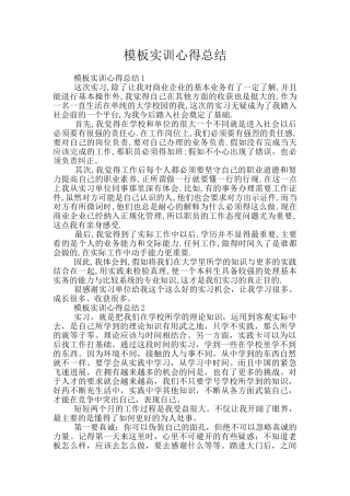 模板实训心得总结
