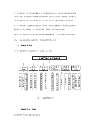 母子公司战略管控之流程和能力体系