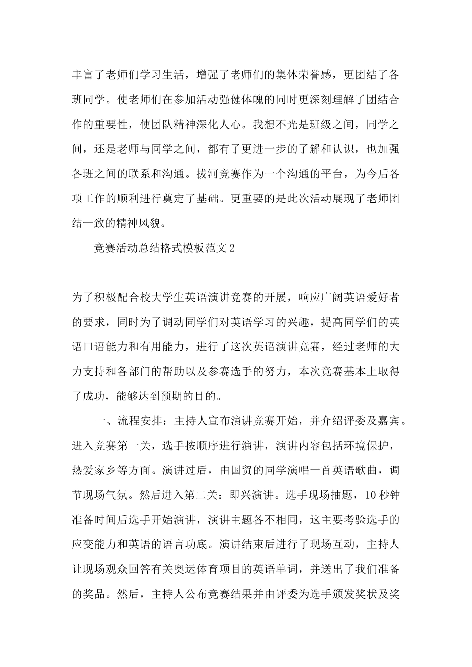 比赛活动总结格式模板_第2页