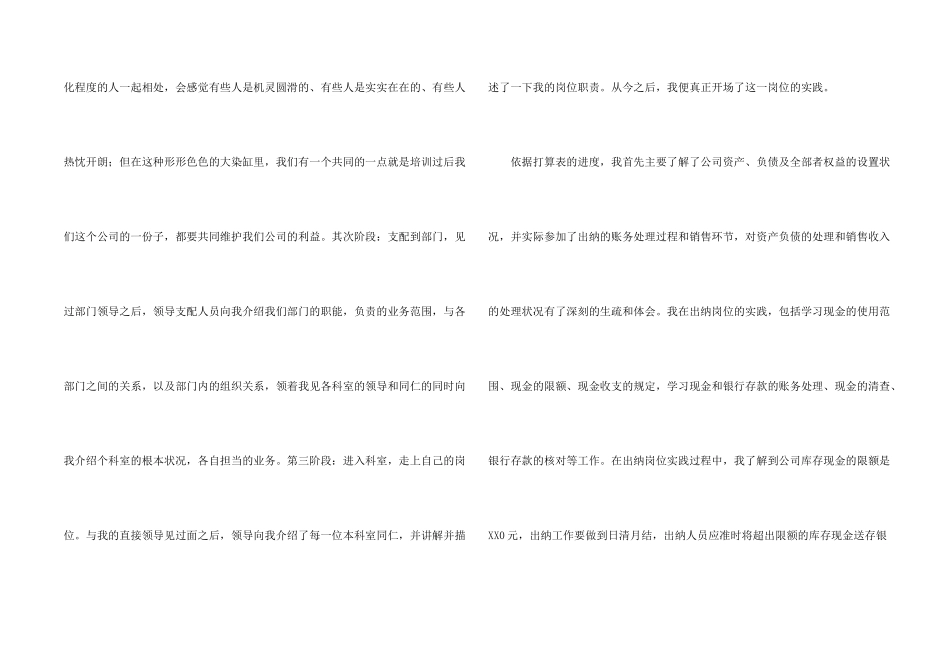 毕业出纳实习报告10篇_第2页