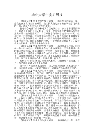 毕业大学生实习周报