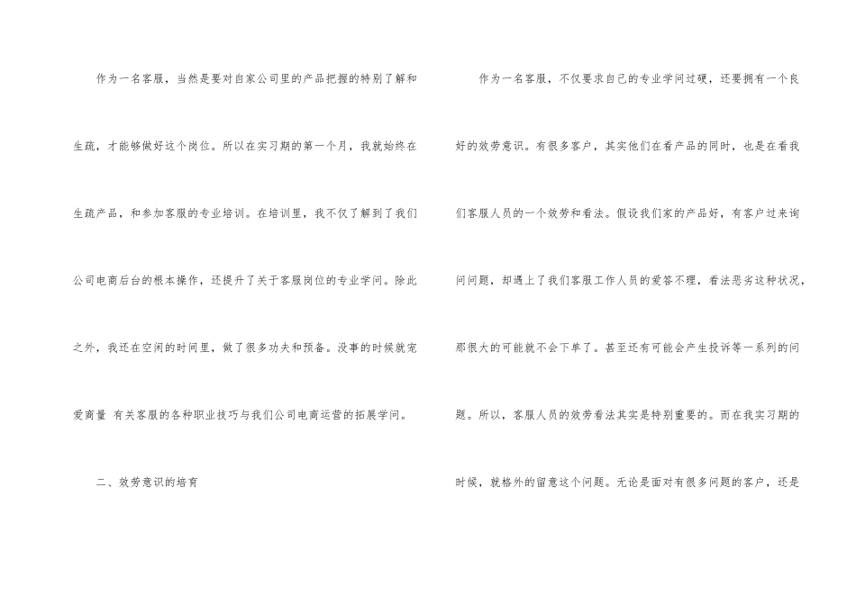毕业生客服工作实习总结_第2页