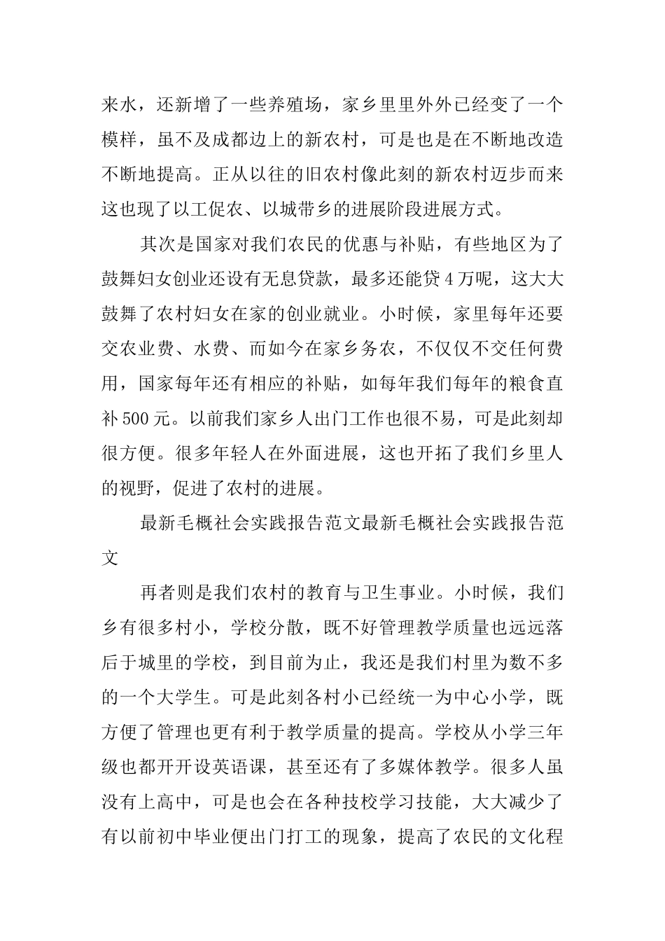 毛概暑期社会实践报告_第3页