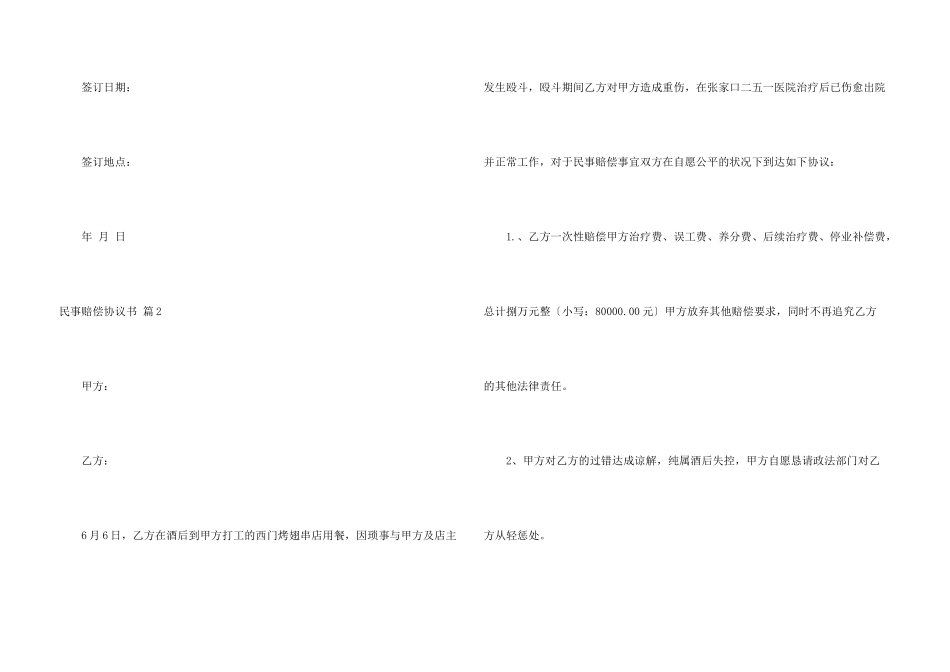 民事赔偿协议书汇编九篇_第3页