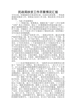 民政局扶贫工作开展情况汇报