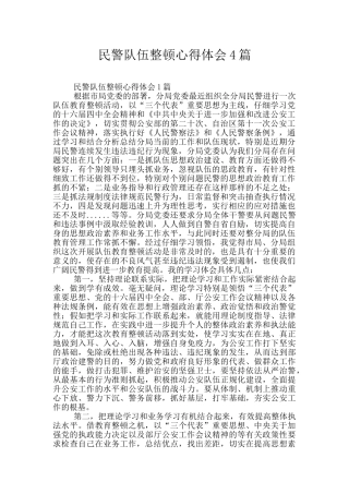 民警队伍整顿心得体会4篇