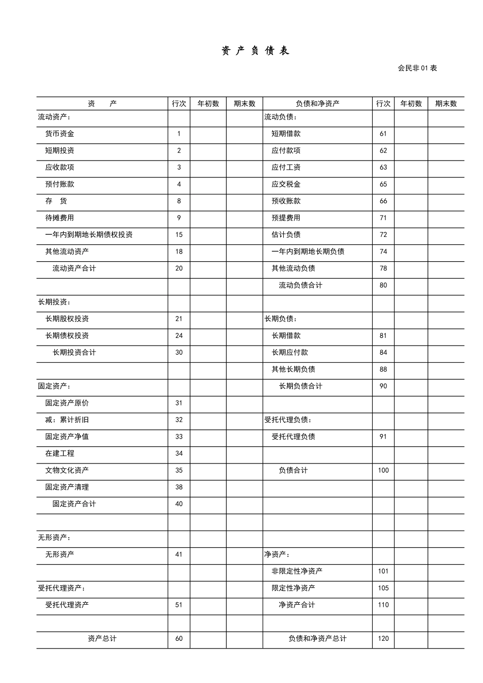 民间非营利组织会计报表_第1页