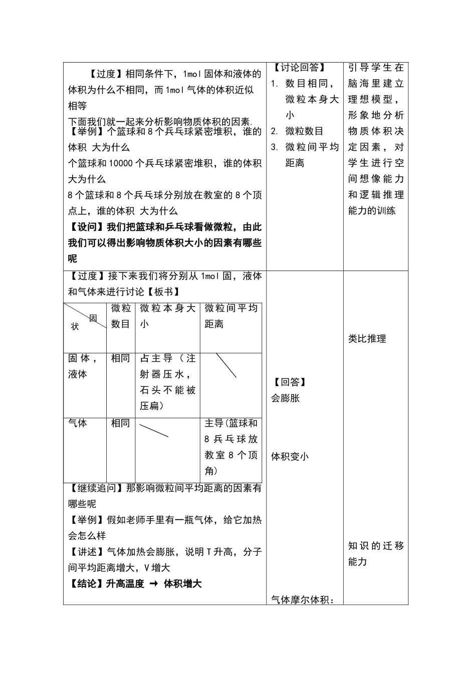 气体摩尔体积优秀教学设计_第3页