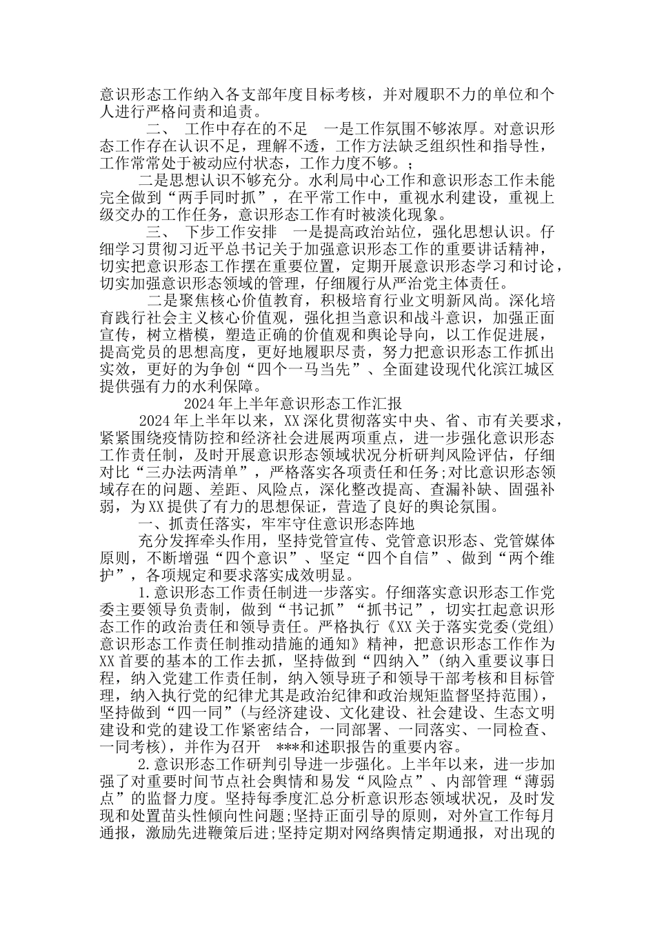 水利局2024年上半年意识形态工作汇报_第2页
