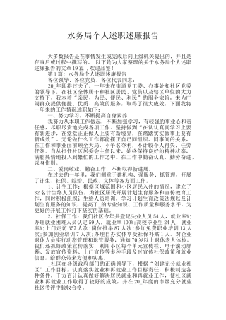 水务局个人述职述廉报告