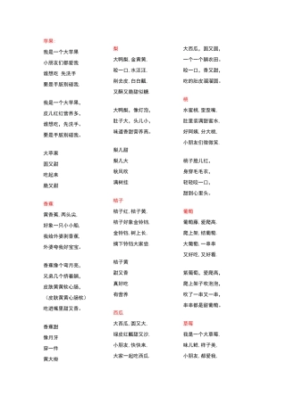 水果蔬菜儿歌