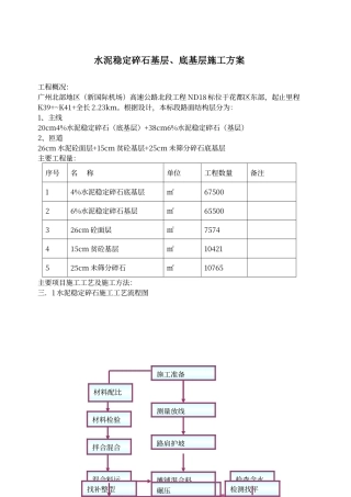 水泥稳定碎石基层、底基层施工方案