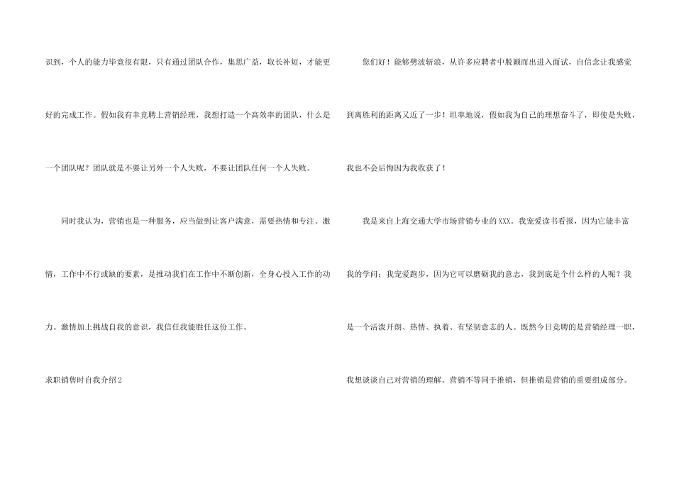 求职销售时自我介绍_第2页