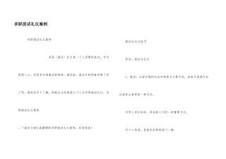 求职面试礼仪案例