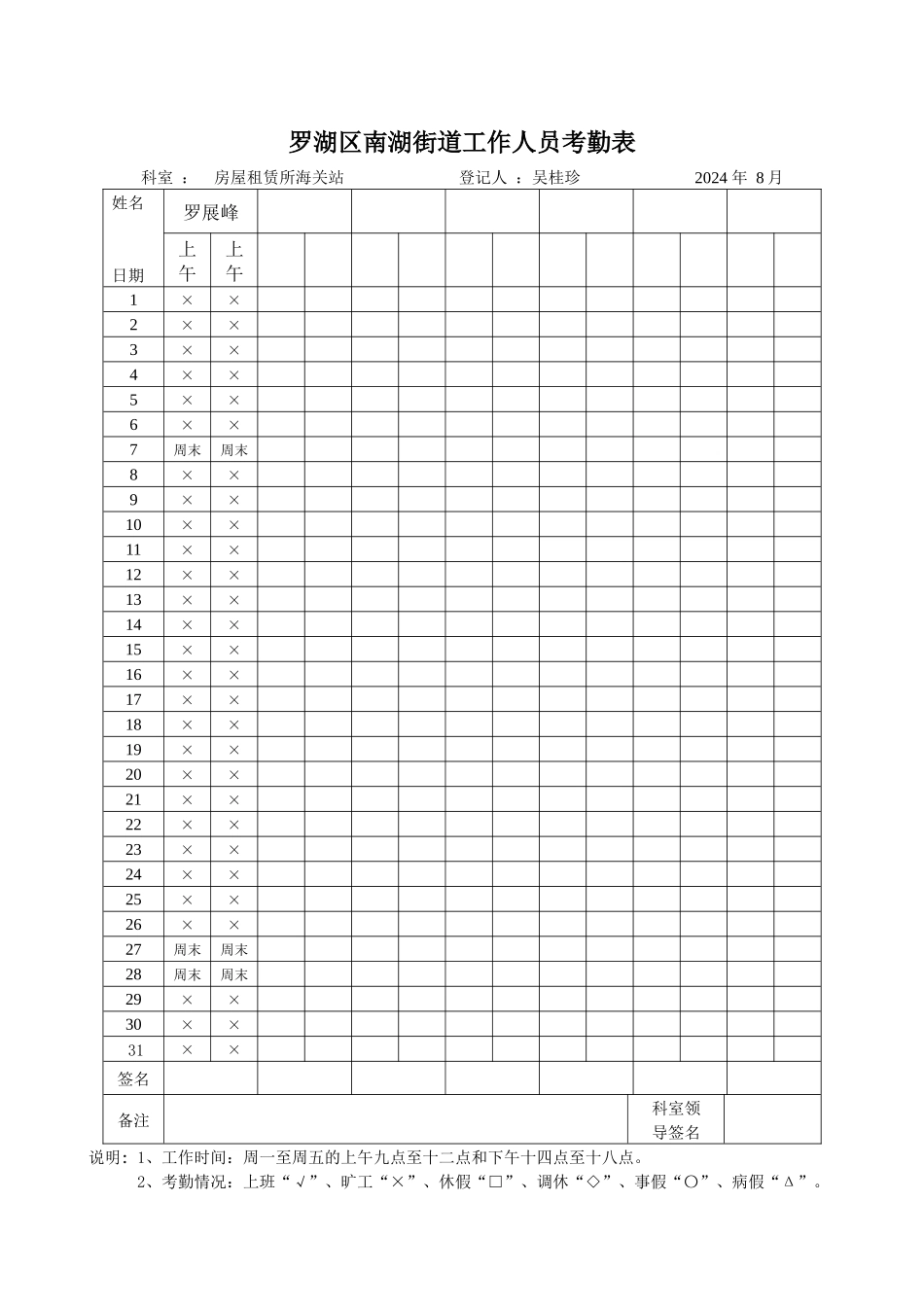 汇总——8月考勤表_第2页