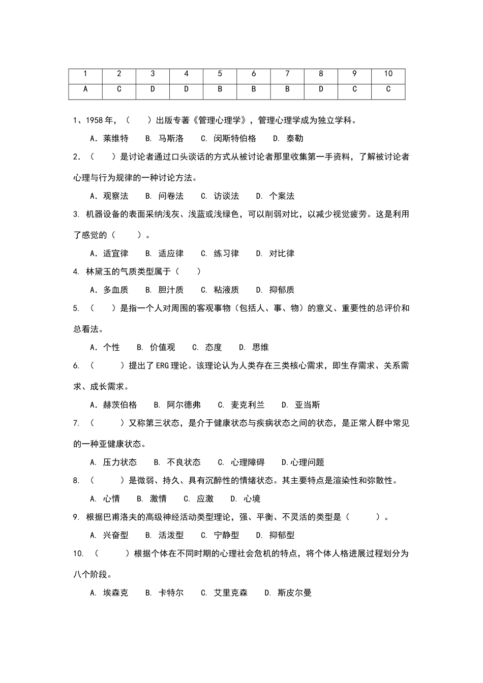 江苏开放大学管理心理学第一次作业_第3页