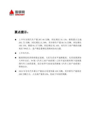 汽车行业的年度分析报告