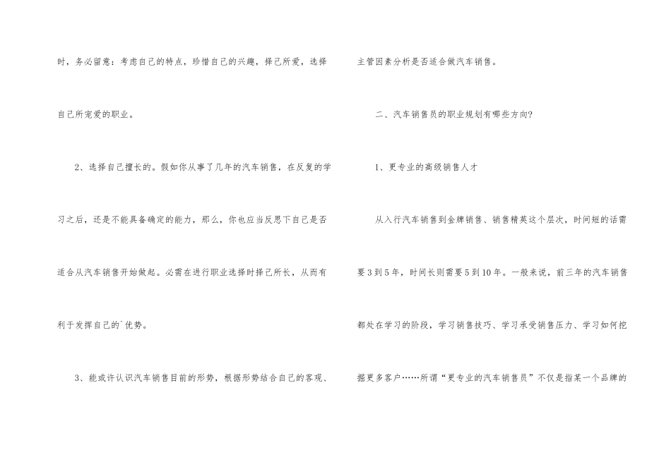 汽车销售员职业生涯规划_第2页