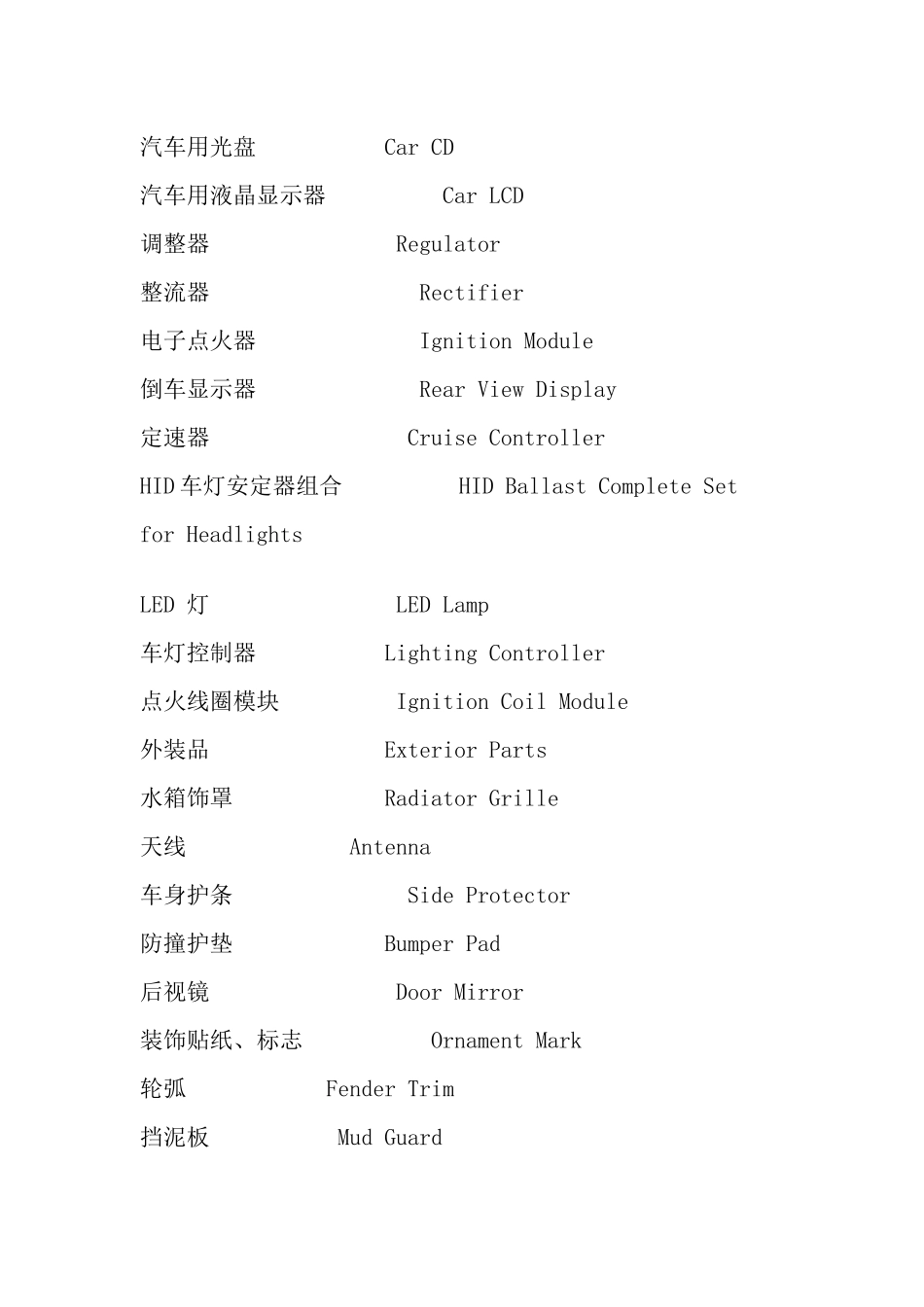 汽车零部件中英文对照81084499_第3页