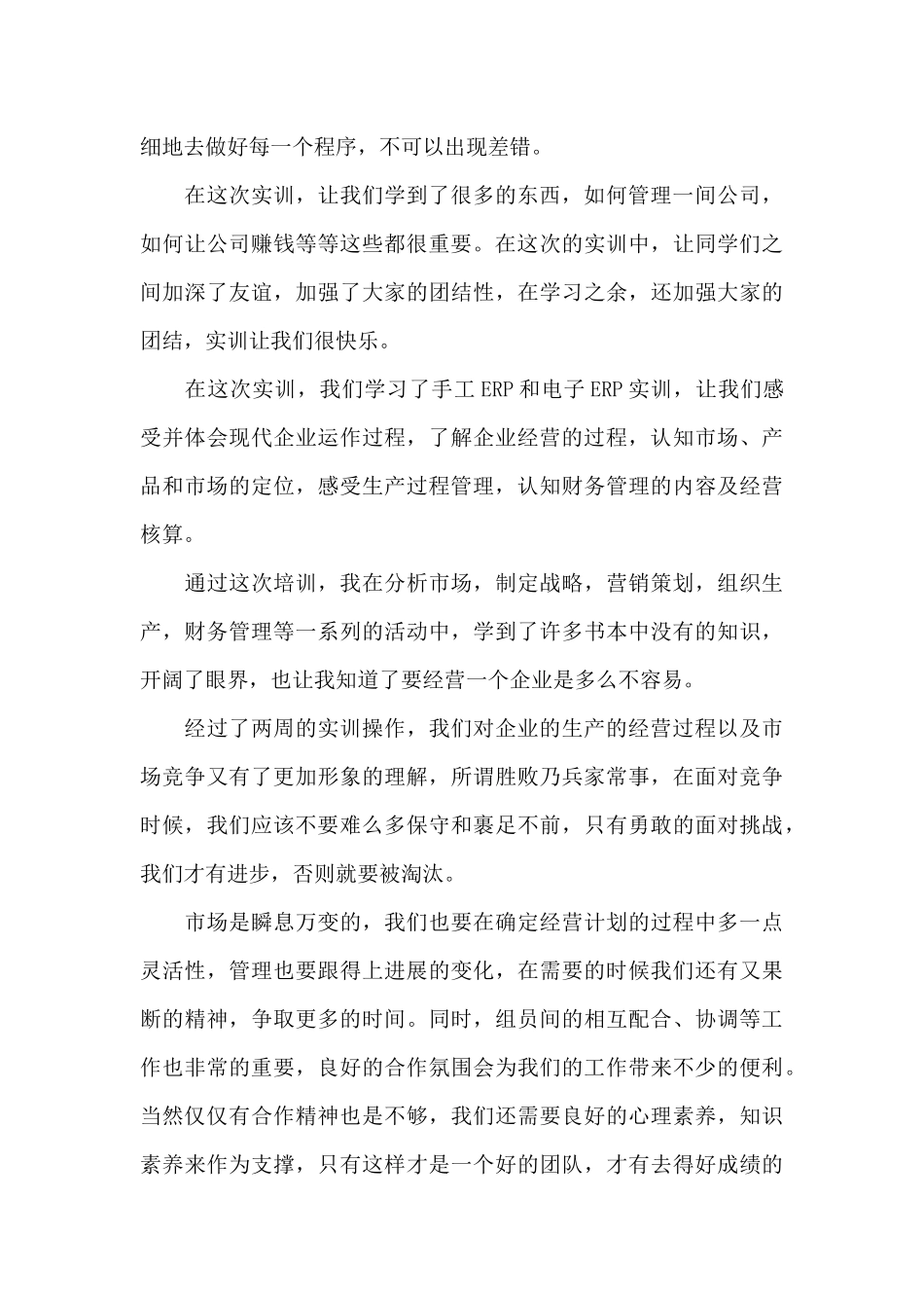 沙盘模拟实训心得体会3篇_第3页