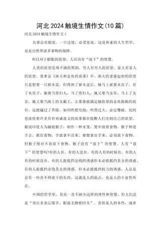 河北2024触境生情作文