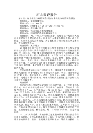河北调查报告