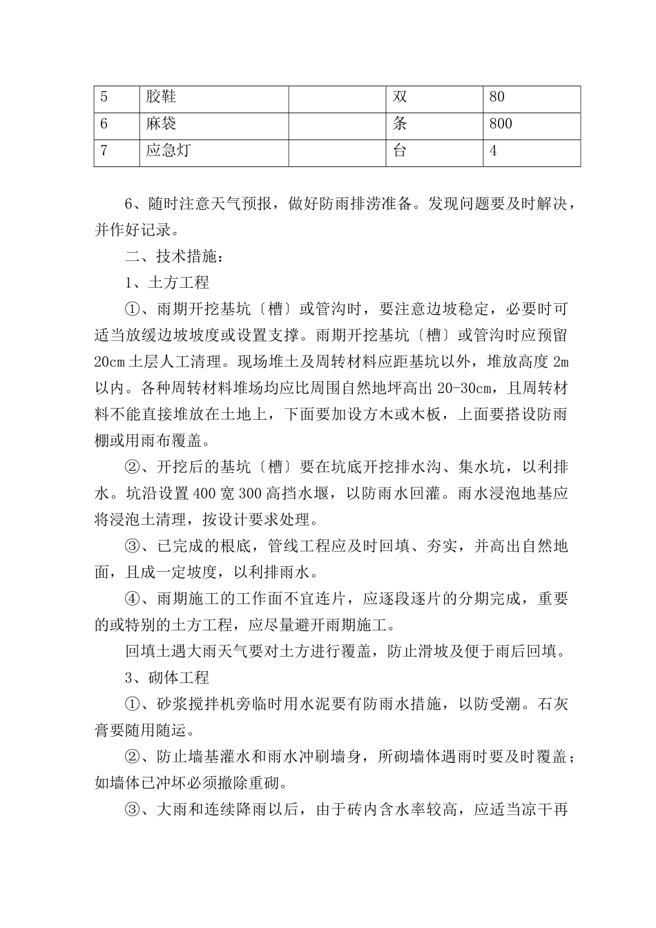 河南四建南阳防爆项目部雨期施工措施_第2页