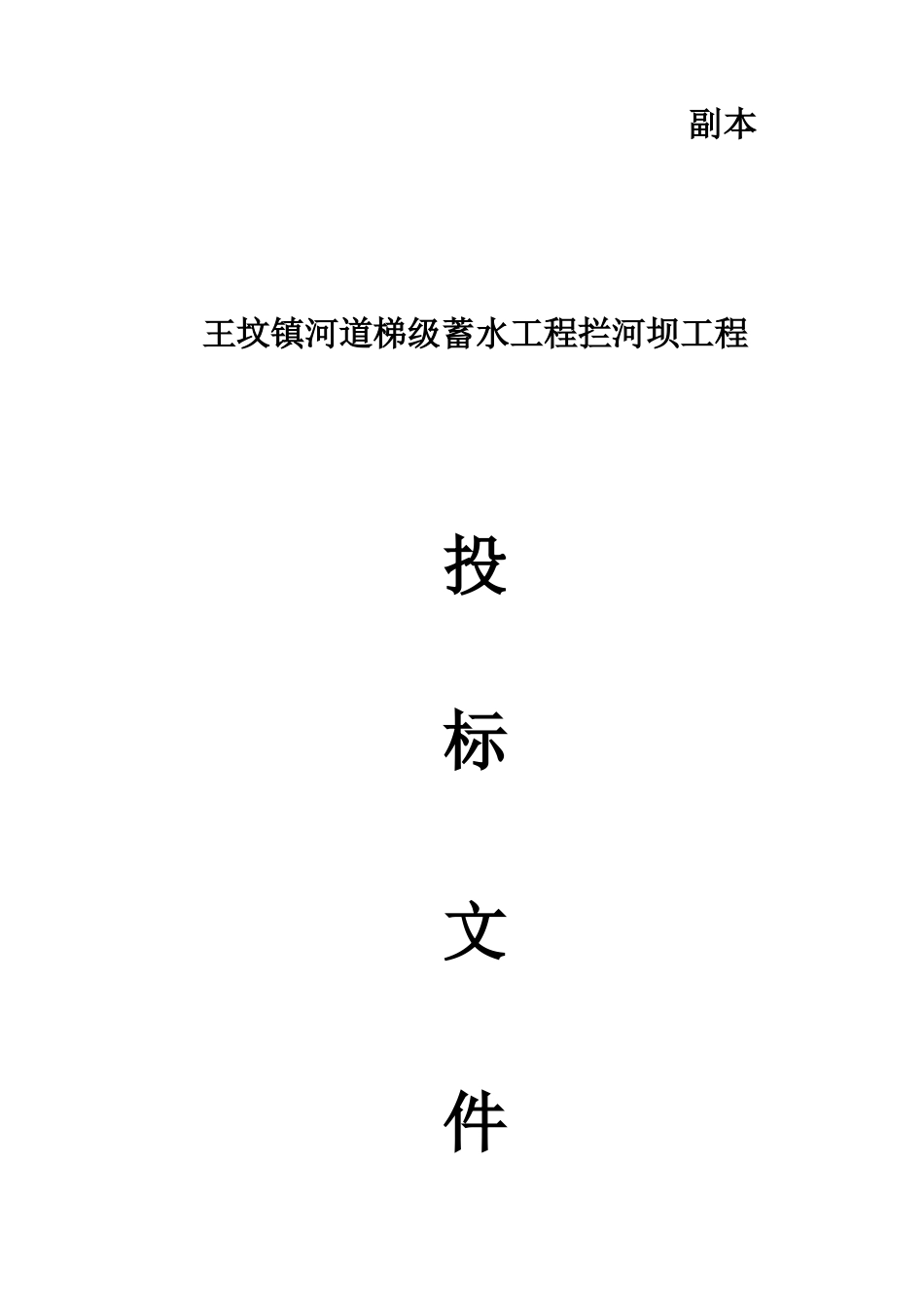 河道梯级蓄水工程拦河坝项目投标文件_第1页