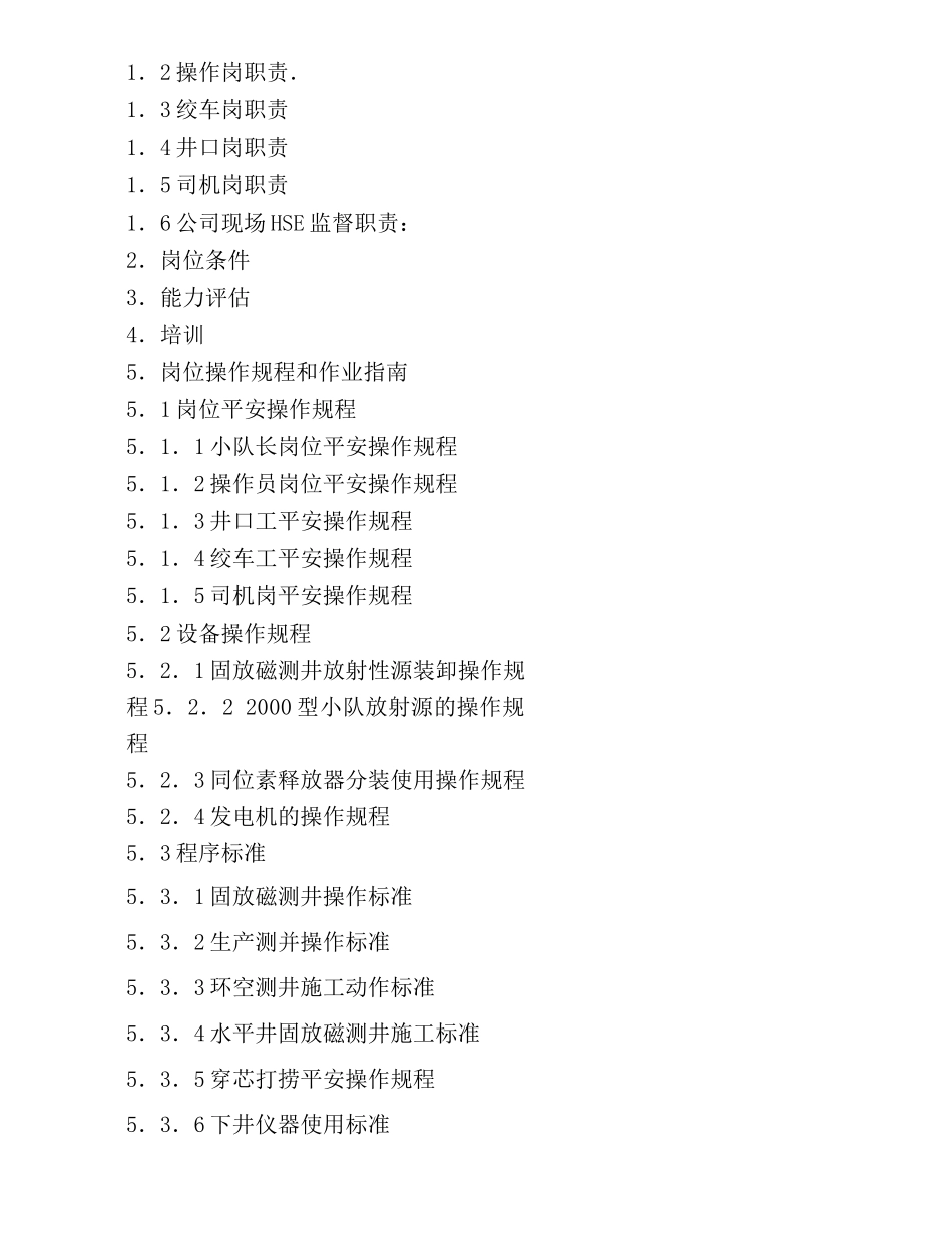油气水井测井HSE作业计划书1_第3页