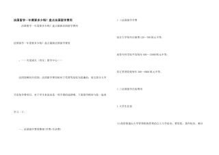 法国留学一年需要多少钱？盘点法国留学费用