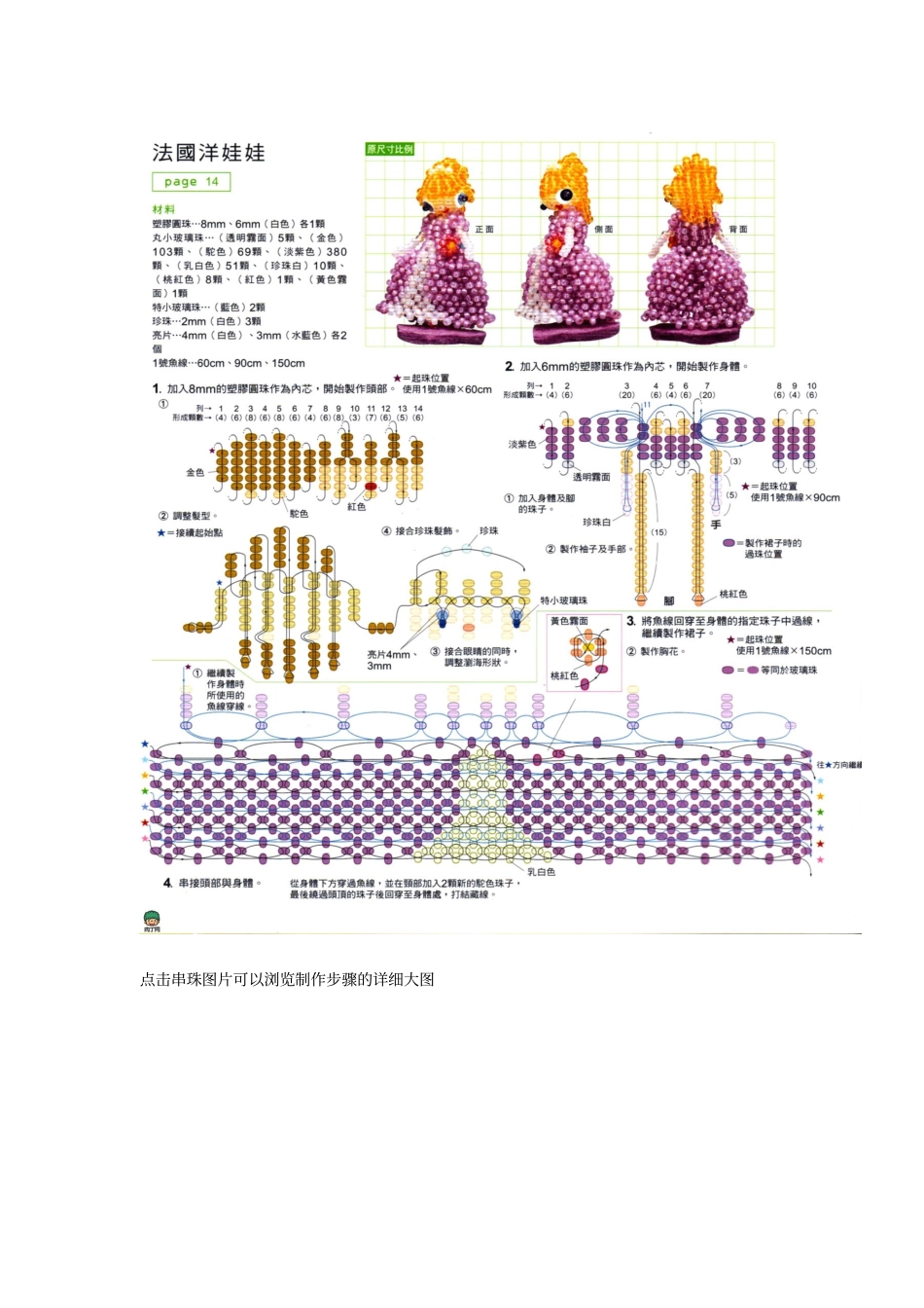 法国洋娃娃和贵宾狗手工串珠工艺品制作图解_第2页