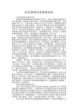 法官助理先进事迹总结