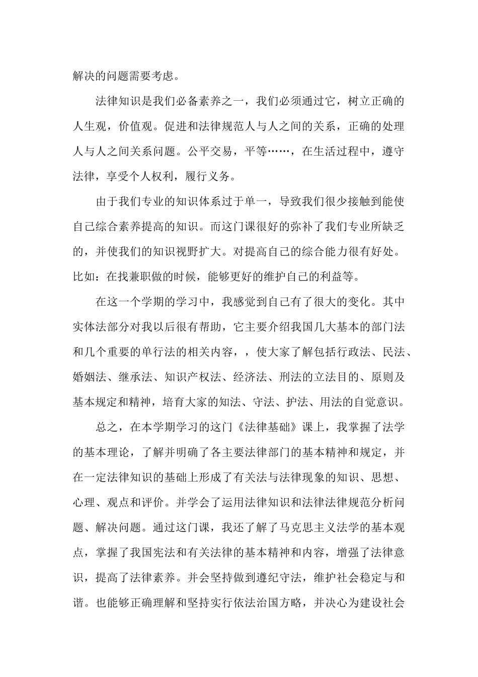 法律基础学习心得体会范文_第2页