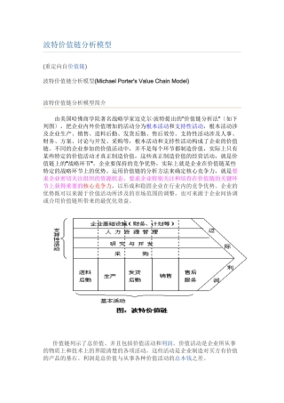 波特价值链分析模型