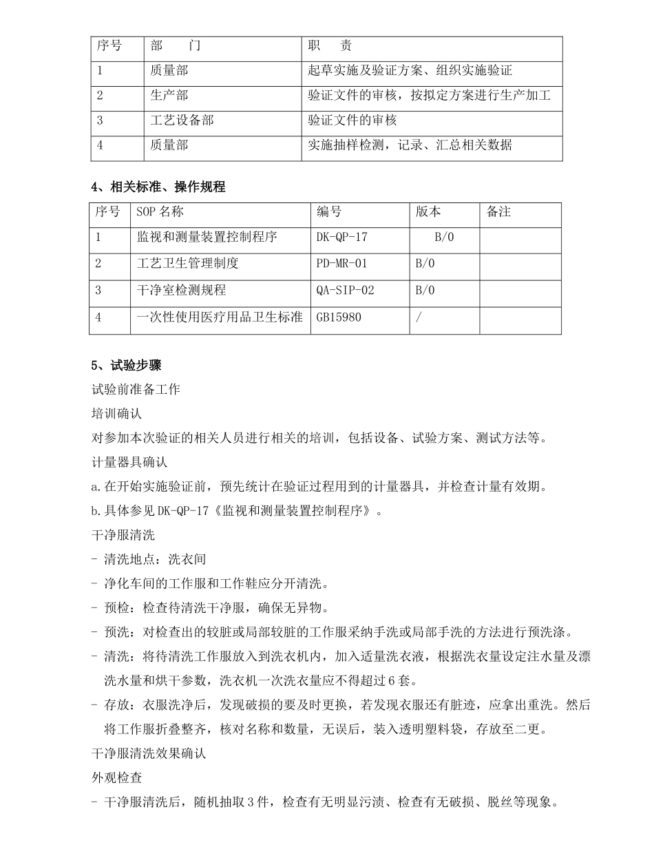 洁净服清洗效果及有效期验证方案_第2页
