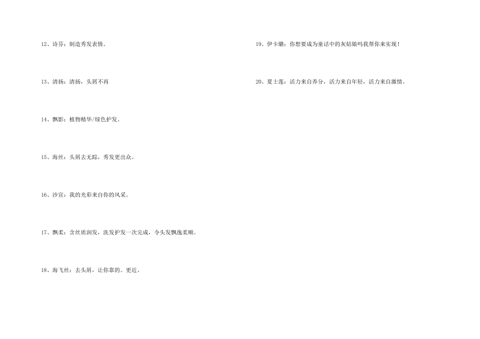 洗发水经典广告词_第3页