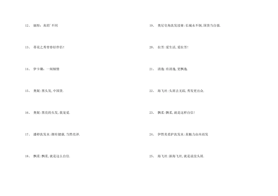 洗发水创意广告词_第2页