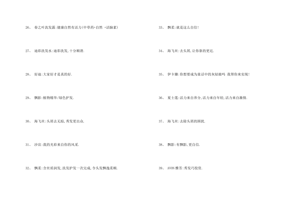 洗发水创意广告词_第3页