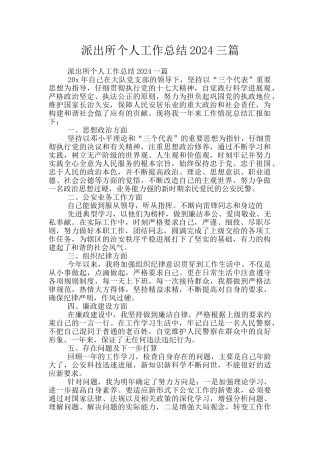 派出所个人工作总结2024三篇