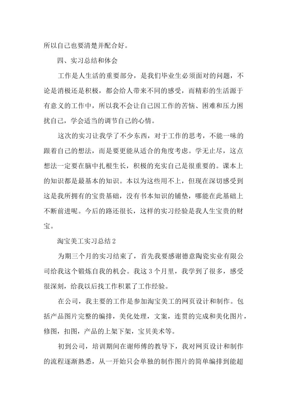 淘宝美工实习总结范文五篇_第3页