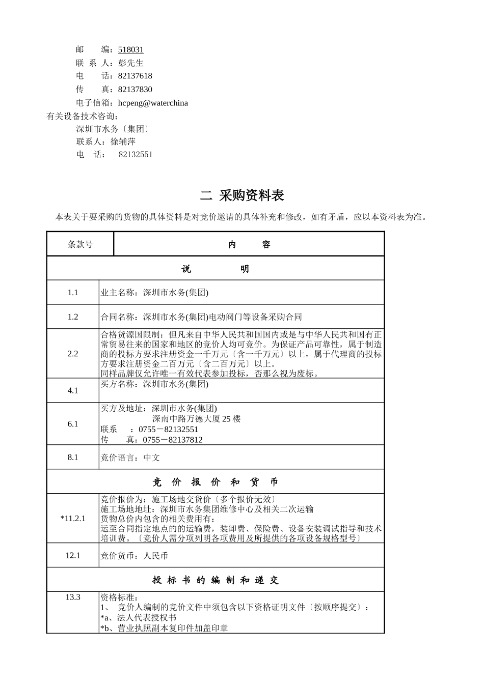 深圳水务有限公司招标_第2页