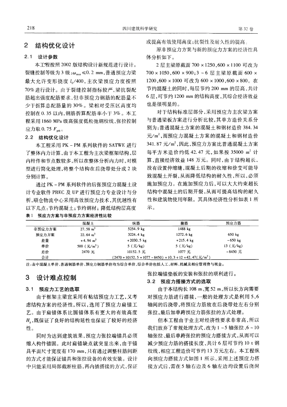 深圳顺仓物流中心预应力设计与施工(摘录自《四川建筑科学研究》06年6期第217_第2页