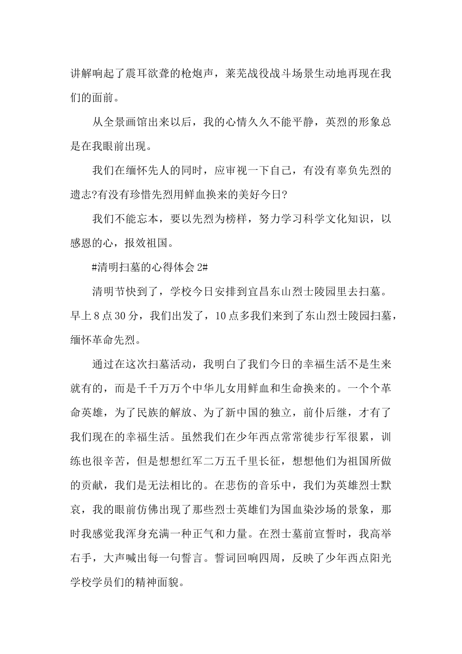 清明节扫墓的个人心得体会5篇_第2页